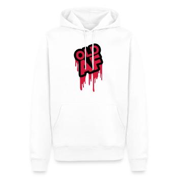 old AF Text Logo - Men’s Premium Organic Hoodie - white - Front - Nico (187cm)