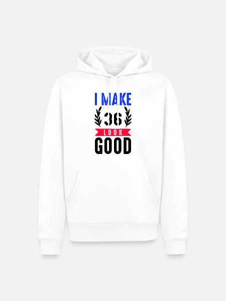 look good 36 - Men’s Premium Organic Hoodie - white