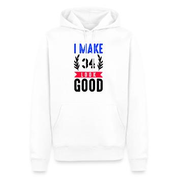 Belle apparence 34 - Sweat à capuche Premium bio Homme - blanc - Devant - Nico (187cm)