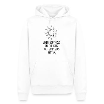 Konzentrieren Sie sich auf die gute ästhetische Sonne-Mond-Illustration - Männer Premium Bio Hoodie - Weiß - Vorne - Nico (187cm)