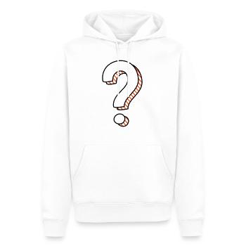 Fragezeichen mit Schatten zweifarbig - Männer Premium Bio Hoodie - Weiß - Vorne - Nico (187cm)