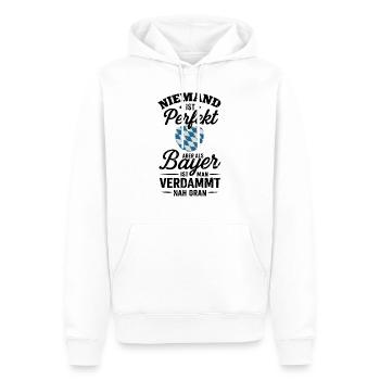 Bayern Spruch Perfekt als Bayer - Männer Premium Bio Hoodie - Weiß - Vorne - Nico (187cm)