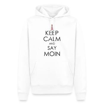 Gardez votre calme et dites moin - Sweat à capuche Premium bio Homme - blanc - Devant - Nico (187cm)
