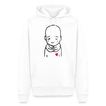 Garçon timide - Sweat à capuche Premium bio Homme - blanc - Devant - Nico (187cm)