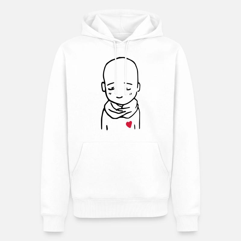 Schüchterner Junge - Männer Premium Bio Hoodie - Weiß