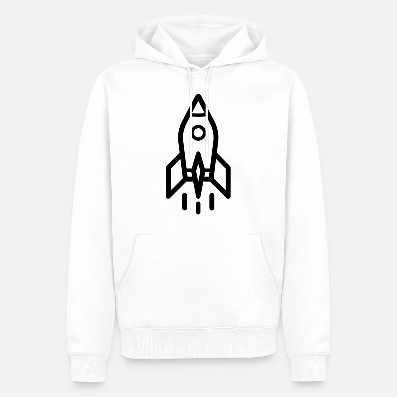 fusée - Sweat à capuche Premium bio Homme - blanc