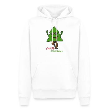 Arbre de Noël, Christmas, Christmas Tree - Sweat à capuche Premium bio Homme - blanc - Devant - Nico (187cm)