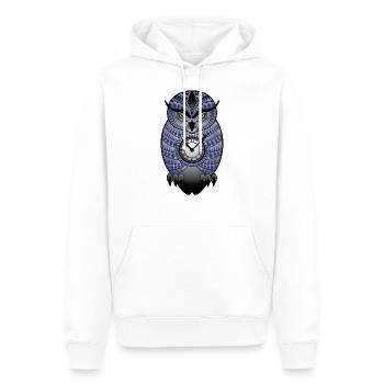 Böse Eule mit Uhr T-Shirt Damen Herren Kinder - Männer Premium Bio Hoodie - Weiß - Vorne - Nico (187cm)