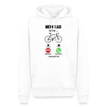 Mein Fahrrad ruft an Radfahrer Radsport Geschenk - Männer Premium Bio Hoodie - Weiß - Vorne - Nico (187cm)