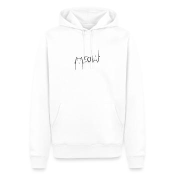 Chat Meow - Sweat à capuche Premium bio Homme - blanc - Devant - Nico (187cm)