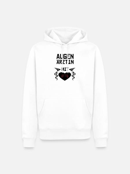 Augenärztin mit Herz Geschenk - Männer Premium Bio Hoodie - Weiß