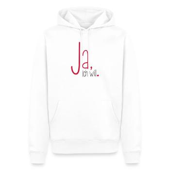 Ja ich will - Junggesellenabschied Braut Bräutigam - Männer Premium Bio Hoodie - Weiß - Vorne - Nico (187cm)