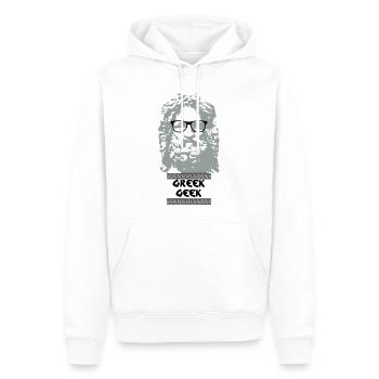 Greek Geek - Sweat à capuche Premium bio Homme - blanc - Devant - Nico (187cm)