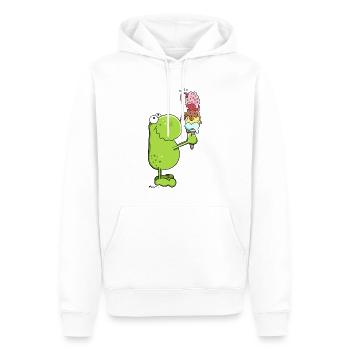 Grenouille avec glace - Sweat à capuche Premium bio Homme - blanc - Devant - Nico (187cm)