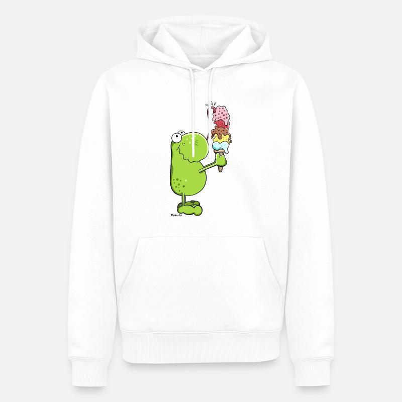 Frosch mit Eis - Männer Premium Bio Hoodie - Weiß