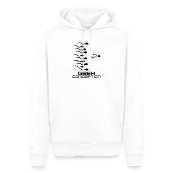 Geek Conception - Sweat à capuche Premium bio Homme - blanc - Devant - Nico (187cm)