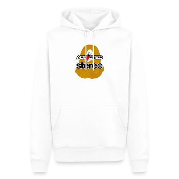 Addicted Stereo V2 - Männer Premium Bio Hoodie - Weiß - Vorne - Nico (187cm)