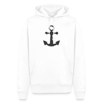 used look dreckig Anker anchor Symbol - Männer Premium Bio Hoodie - Weiß - Vorne - Nico (187cm)
