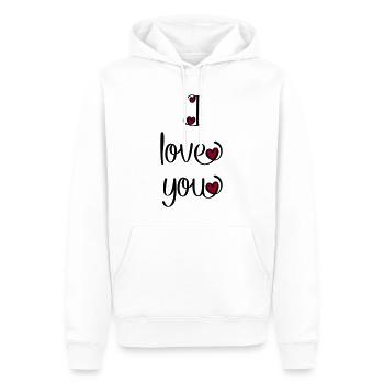 I love you - Männer Premium Bio Hoodie - Weiß - Vorne - Nico (187cm)