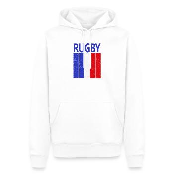 rugby, fan de rugby, rugbyman - Sweat à capuche Premium bio Homme - blanc - Devant - Nico (187cm)