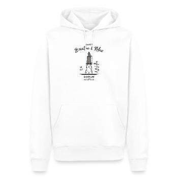 Phare de Dorum Neufeld, côte allemande de la mer du Nord - Sweat à capuche Premium bio Homme - blanc - Devant - Nico (187cm)