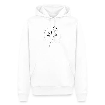 Branche en cercle - Sweat à capuche Premium bio Homme - blanc - Devant - Nico (187cm)