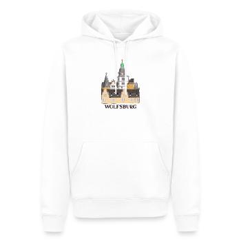 Wolfsburg, Château, Allemagne, Dessin à la main - Sweat à capuche Premium bio Homme - blanc - Devant - Nico (187cm)