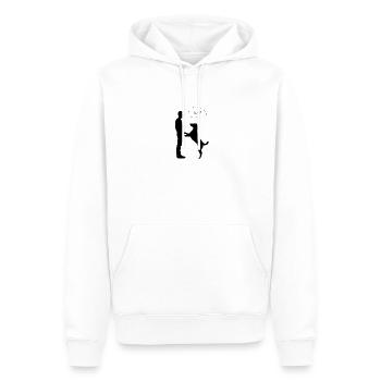 Hundefreund - Männer Premium Bio Hoodie - Weiß - Vorne - Nico (187cm)
