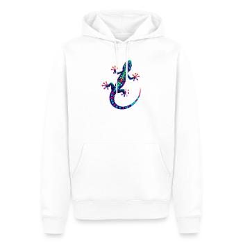 Gecko - Men’s Premium Organic Hoodie - white - Front - Nico (187cm)