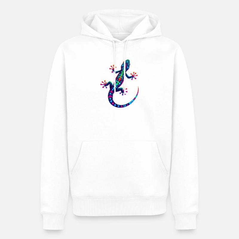 Gecko - Sweat à capuche Premium bio Homme - blanc