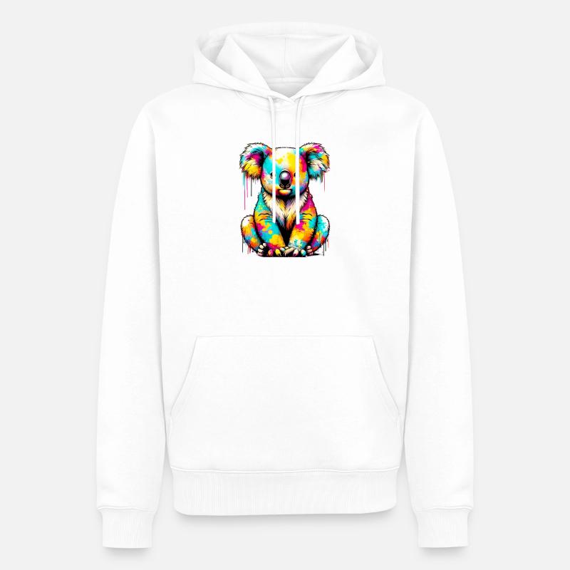 Koala - Sweat à capuche Premium bio Homme - blanc