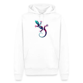Gecko - Männer Premium Bio Hoodie - Weiß - Vorne - Nico (187cm)