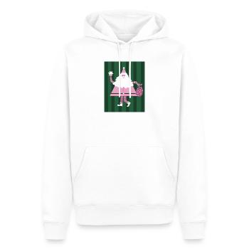 Père Noël dansant - Père Noël en rose - Sweat à capuche Premium bio Homme - blanc - Devant - Nico (187cm)