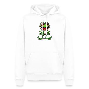 Grenouille - Sweat à capuche Premium bio Homme - blanc - Devant - Nico (187cm)