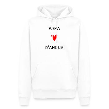 FROHER VATERTAG. PAPA. VATERTAG. VATER - Männer Premium Bio Hoodie - Weiß - Vorne - Nico (187cm)