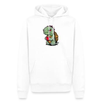 Tortue avec cœur - Sweat à capuche Premium bio Homme - blanc - Devant - Nico (187cm)