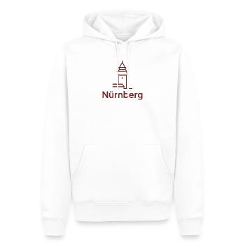 Nürnberg Turm Silhouette - Männer Premium Bio Hoodie - Weiß - Vorne - Nico (187cm)