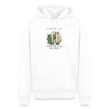 Boy Mom – Calm Energy | Gentle Motherhood - Männer Premium Bio Hoodie - Weiß - Vorne - Nico (187cm)