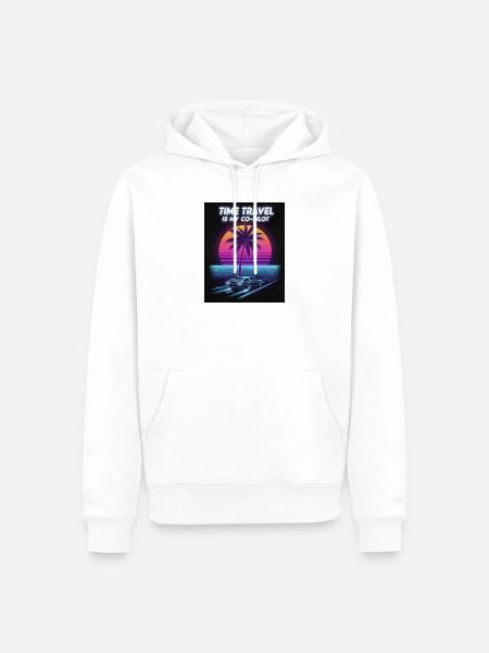 Retro Future Zeitreise Design - Männer Premium Bio Hoodie - Weiß