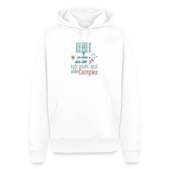 J’adore les ordinateurs mignons - Sweat à capuche Premium bio Homme - blanc - Devant - Nico (187cm)