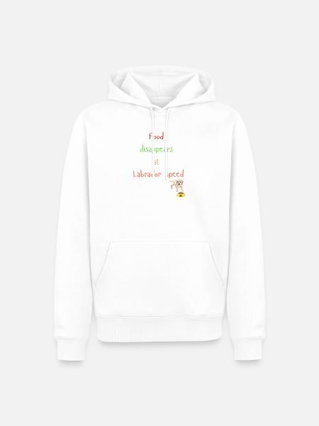 Labrador Essen Verschwinden Verspieltes Design - Männer Premium Bio Hoodie - Weiß