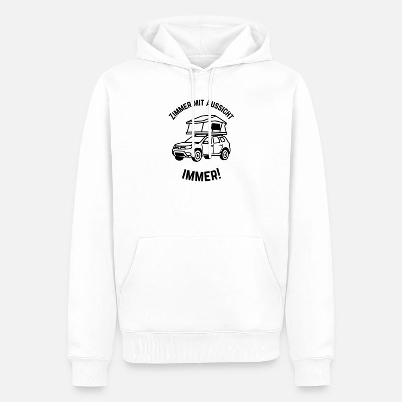 Dachzelt mit Aussicht - Männer Premium Bio Hoodie - Weiß