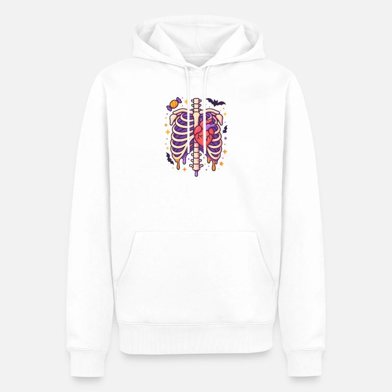 Anatomy Gothic Thoracic Cage - Sweat à capuche Premium bio Homme - blanc