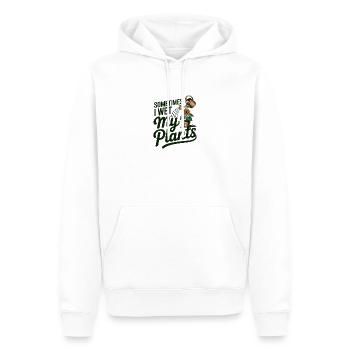 Parfois, je mouille mes plantes - Sweat à capuche Premium bio Homme - blanc - Devant - Nico (187cm)