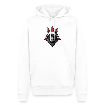 Esel Santa mit Sonnenbrille - Männer Premium Bio Hoodie - Weiß - Vorne - Nico (187cm)