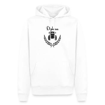 Diplom-Traktor - Männer Premium Bio Hoodie - Weiß - Vorne - Nico (187cm)