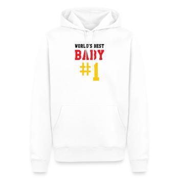 Meilleur bébé - Naissance - Enfant - Sweat à capuche Premium bio Homme - blanc - Devant - Nico (187cm)