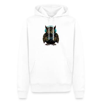 Jeux d’animaux Jeux de hibou Drôle de chouette - Sweat à capuche Premium bio Homme - blanc - Devant - Nico (187cm)