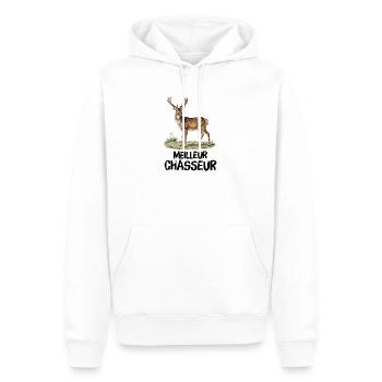 Meilleur chasseur chevreuil aquarelle nature - Men’s Premium Organic Hoodie - white - Front - Nico (187cm)