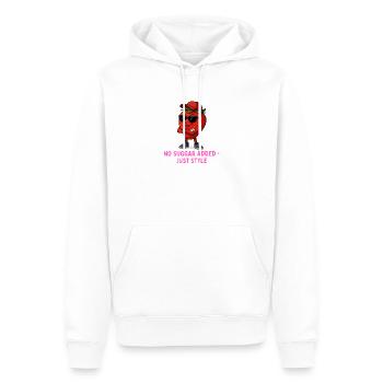 Erdbeer Stil – Kein Zucker - Männer Premium Bio Hoodie - Weiß - Vorne - Nico (187cm)